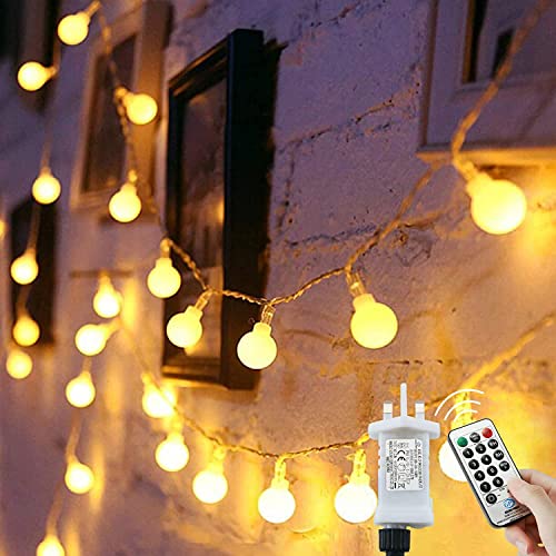 Augone 23M/75ft 200 LED Fairy Lights Plug in Powered, 8 Modes Christmas Lights Outdoor/Indoor, Garden Lights for Patio, Gazebo, Bedroom, Party Decorations (Warm White, 200LED) - Warm White - 200LED