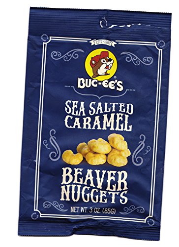 Buc-ees Beaver Nuggets Sea Salted Caramel Sweet Corn Puff Snacks Texas Bucees (Pack of 8 Bags) - 3 Ounce (Pack of 8)
