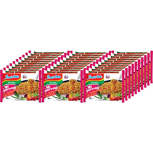 Indomie Instant Fried Noodles Spicy/Hot For 1 Case (30) - Spicy - 30 Count (Pack of 1)