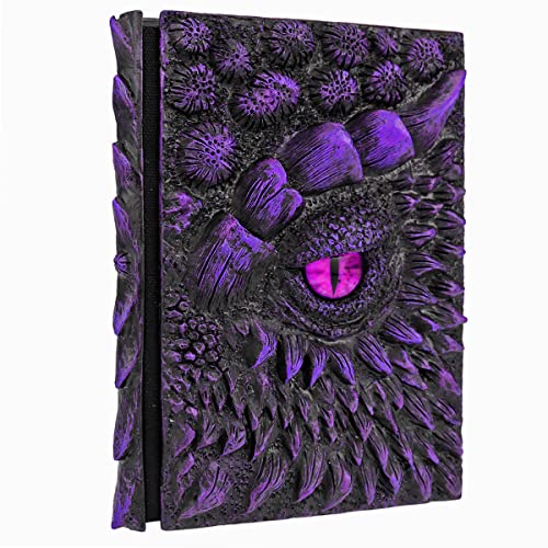 TANOKAY 3D Dragon Hardcover Embossed Journal, Antique Handmade Dragon Eye Polystone A5 Blank Craft Writing Sketch Notebook Daily Notepad, Home Ornament Artistic Fantasy Decoration - Demon Dragon