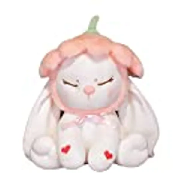 MISI White Petal Rabbit Plush 11" Baby Bunny Toy Doll Stuffed Animal Kawaii Plushie Gift for Girls Girlfriends Loves Home Décor