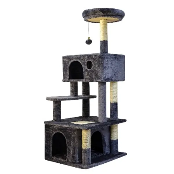 OTLIVE Newly Designed Cat Tree Condo, 51'' Multi-Level Large Cat Activity Tree with Widened Perch, Cat Scratching Post and Big Cat House