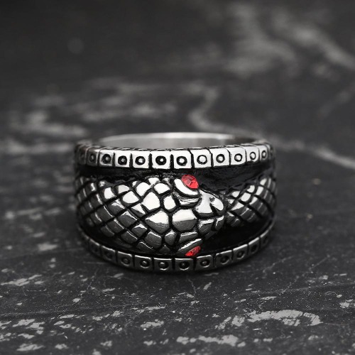 Ouroboros Stainless Steel Mythology Ring - 13