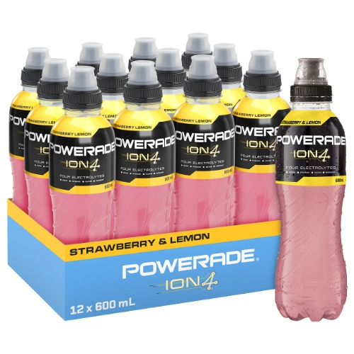 Powerade Strawberry Lemon Multipack Bottles 600mL x 12