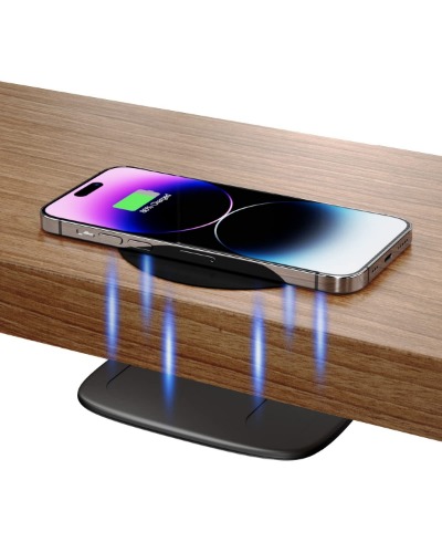 KPON Invisible Wireless Charger - 40MM(1.57") Under Desk Wireless Phone Charger - Hidden Charging Station for iPhone 14/13/12/Wireless Phones(Adapter Included)