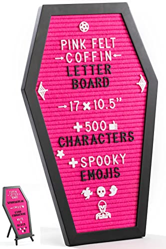 Throne Zombonn Coffin Letter Board Pink With Spooky Emojis 500 Characters And Wooden Stand 6768