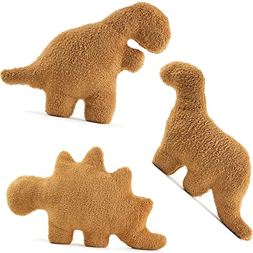 Lixzuch 3 Packs Dino Nugget Pillow Plush, 18 inches Dinosaur Chicken Nugget Pillow Stuffed Animal Plush Toy, Dino Nugget Plush Dinosaur Party Decoration Birthday for Kids Boys Girls - 3 Packs Dino1