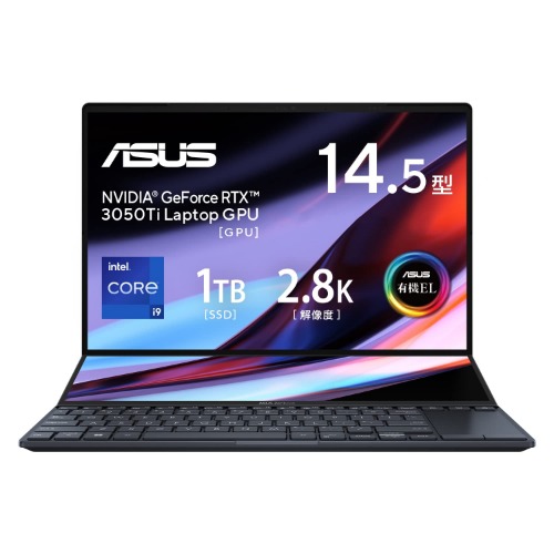 ASUS 【インテルEvo搭載】 ノートパソコン Zenbook Pro 14 Duo UX8402ZE ( 14.5型 有機EL Core i9-12900H 32GB SSD 1TB RTX 3050 Ti 12.7型セカンドディスプレイ搭載 )UX8402ZE-M3034W/A【日本正規代理店品】