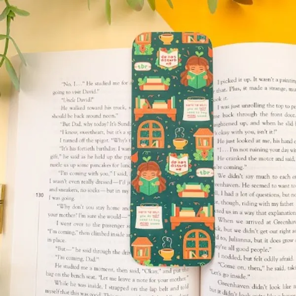 Bookworm Essentials Bookmark / Digital Art Illustration | Etsy