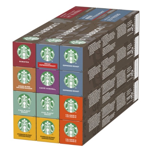 STARBUCKS Nespresso Variety Pack, 10 capsules, 8 flavours (120 capsules in total) - 