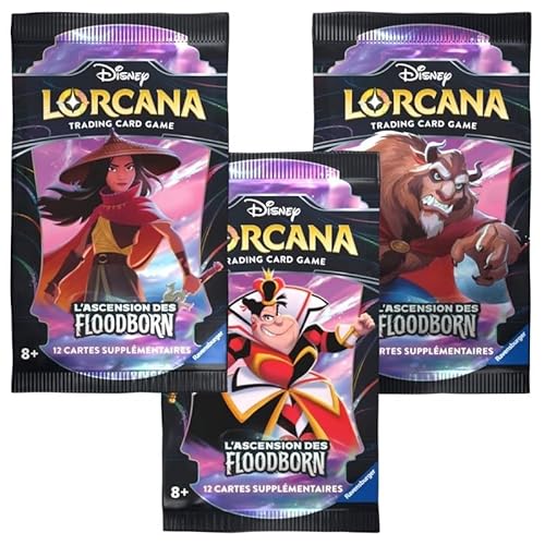 Ravensburger - Disney Lorcana TCG The Rise of Floodborn-Collectible Card Game - JCC-Booster 12 Cards from 8 Years - French Version