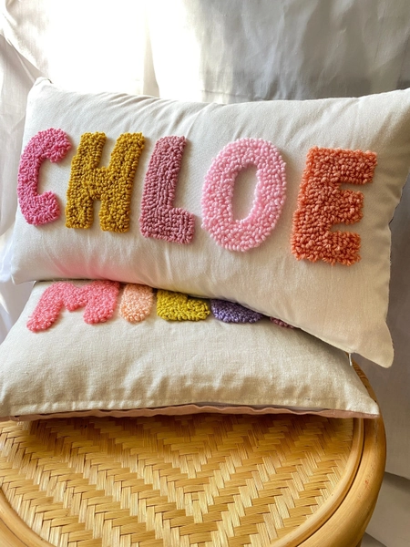 Personalised Punch Needle Decorative Cushion