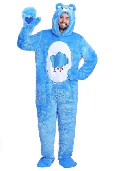Adult Plus Size Care Bears Grumpy Bear Costume Grumpy Bear Onesie Suit - 4X