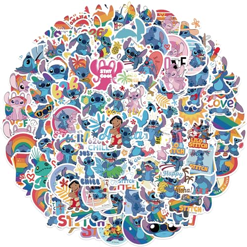 Stitch Stickers 100PCS Cartoon Sticker Stuff for Water Bottles Luggage Bike Car Decals Cute Lilo & Stitch Gifts Party Supplies for Kids Teens Adults
