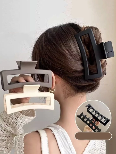 3pcs Square Shark Clip Hair Accessories Hair Claw For The Back Of Head