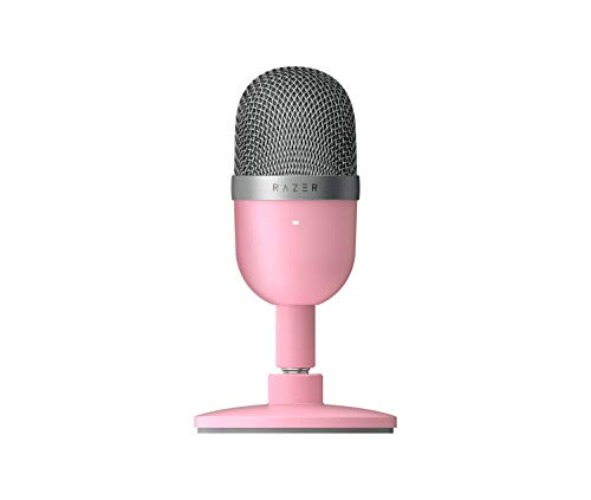Razer Seiren Mini USB Condenser Microphone: for Streaming and Gaming on PC - Professional Recording Quality - Precise Supercardioid Pickup Pattern - Tilting Stand - Shock Resistant - Quartz Pink - Quartz Pink - Seiren Mini
