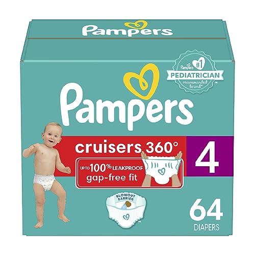 Pampers Cruisers 360 Diapers Size 4, 64 count - Disposable Diapers - Size 4 - 64