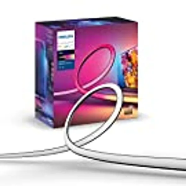 Philips Hue Play Gradient 75" TV LED Backlight Lightstrip, Flowing Multicolor Effect, Surround Lighting for Home Theater, Sync with Movies, Music and Video Games, Requires Hue Bridge and HDMI Sync Box