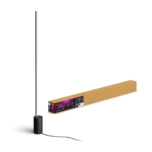 Philips Hue Gradient Signe Floor Lamp, Compatible with Alexa, Apple HomeKit and Google Assistant, Black - Black 1 Pack Floor Lamp
