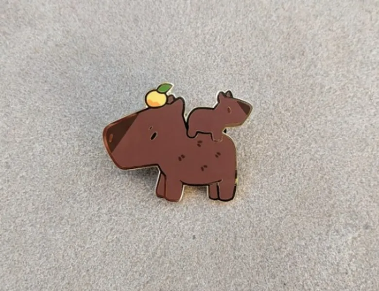 Capybara Hard Enamel Pin | Etsy
