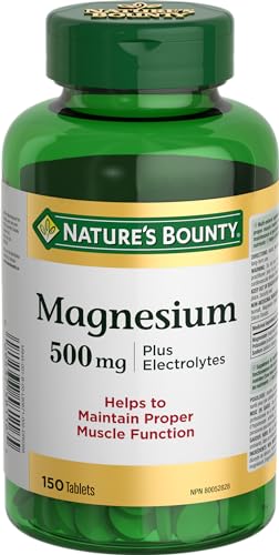 Nature's Bounty Magnesium 500 mg Plus Electrolytes, 150 Tablets (Package May Vary) - Magnesium