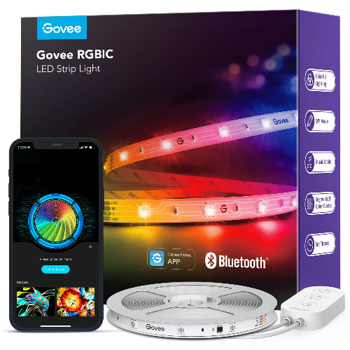 Govee RGBIC LED Strip Lights, 16.4ft Smart LED Lights for Bedroom, Bluetooth LED Lights APP Control, DIY Multiple Colors on One Line, Color Changing LED Lights Music Sync for Ceiling, Gaming Room