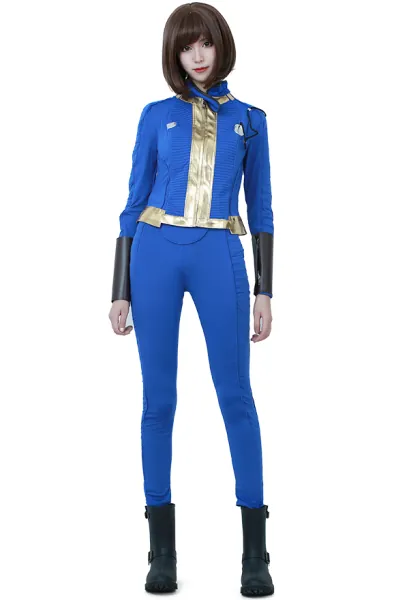 Fallout 4 Female Sole Survivor Nora Cosplay Costume Adult Vault Two-Piece Suit Jacket Pants