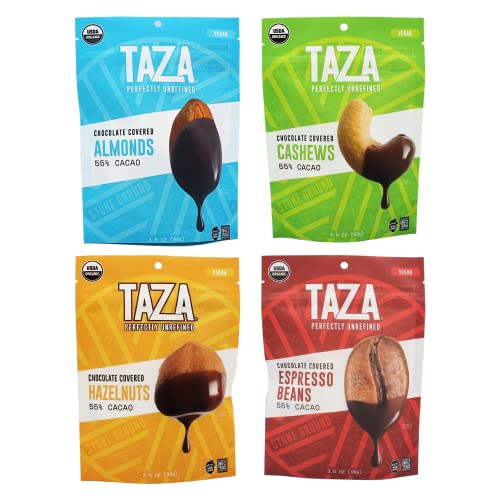 Taza Chocolate Organic Chocolate Covered Treats Variety Pack, Vegan, 4.2 OZ