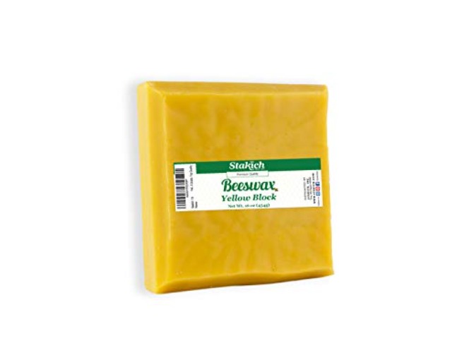Stakich Yellow Beeswax Block - Natural, Triple Filtered - 1 Pound, Honey Scent - 1 lb