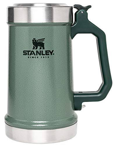 Stanley Classic Beer Stein with Bottle Opener, 24 oz Insulated Beer Party Mug and Tumbler - Hammertone Green