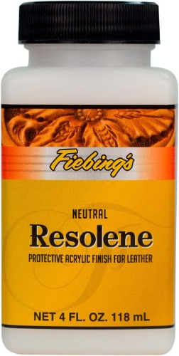 Fiebing's Acrylic Resolene 4 Oz. - Protective Acrylic Finish for Leather - Flexible, Durable and Water Resistant Acrylic Top Finish for Dyed or Polished Leathers - Provides Long-Lasting Protection - Neutral