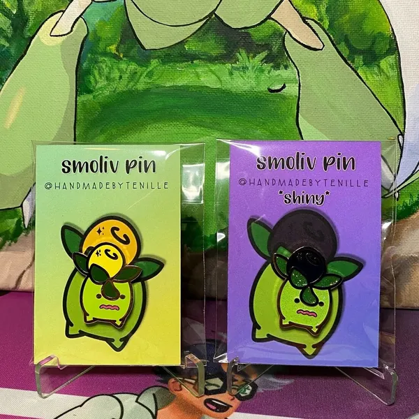 PokePin: Shiny Smoliv Enamel Pin