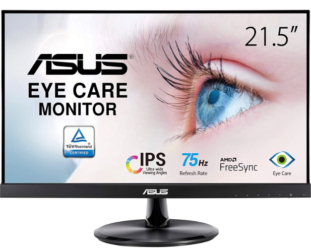 Amazon.com: ASUS VP229HE 21.5” Monitor, 1080P Full HD, 75Hz, IPS, FreeSync/Adaptive-Sync, Eye Care, HDMI VGA, Frameless, VESA Wall Mountable, BLACK : Electronics