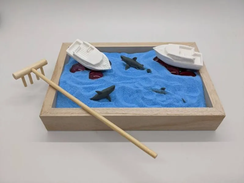 Mini DIY Kit Shark Zen Garden  Desk and Cubicle Accessory | Etsy