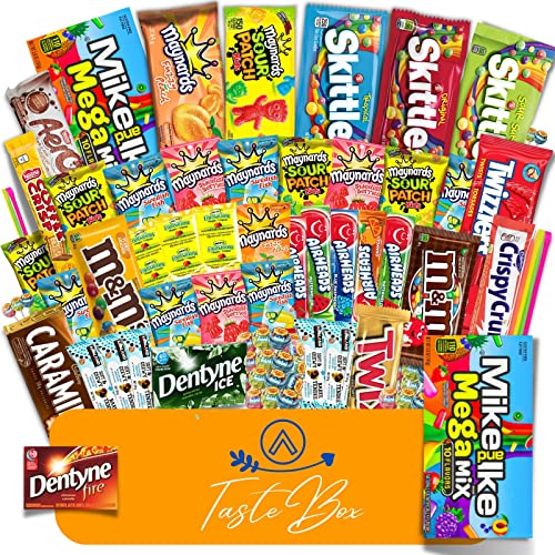 TasteBox candy variety box (75 count), Halloween candies, movie night box, candy gift, individually wrapped candies for adults, teens, and kids.