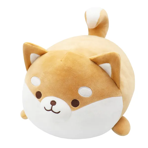 Shiba Inu Oreiller Peluche Animal Oreiller Peluche Corgi Oreiller Peluche Mignon Peluche Poupée Souple Jouets Coussin Potelés Cadeau Noël/Anniversaire/Nouvel pour Famille Peluche 19,6 pouce