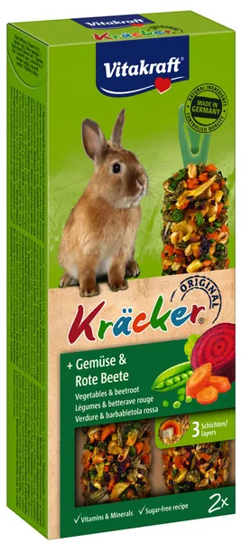 Vitakraft Kräcker - Friandise pour Lapin Nain aux légumes- 1x2