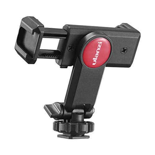 ULANZI Universal Phone Tripod Mount with Cold Shoe Mount, Rotates and Adjustable Clamp Holder Smartphone Clip Adapter for iPhone 11 Pro Max X XR Xs Max 8 7 Plus Samsung Galaxy s10 s9 Note10 Google - Single