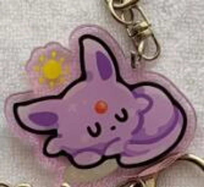 Acrylic Cute Eevee Keychains Pokemon Charms Eeveelutions Pendant - Espeon