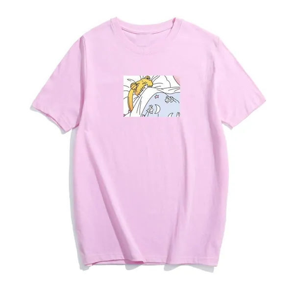 Sailor Moon Harajuku Graphic Tee Short Sleeve O-Neck Cute Women's T Shirt