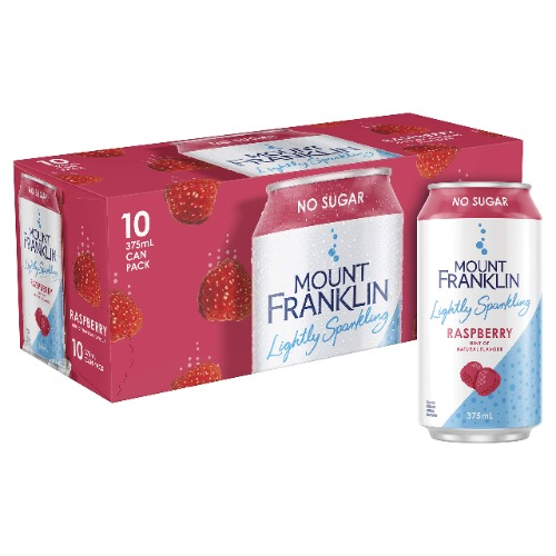 Mount Franklin Lightly Sparkling Water Raspberry 10 x 375ml