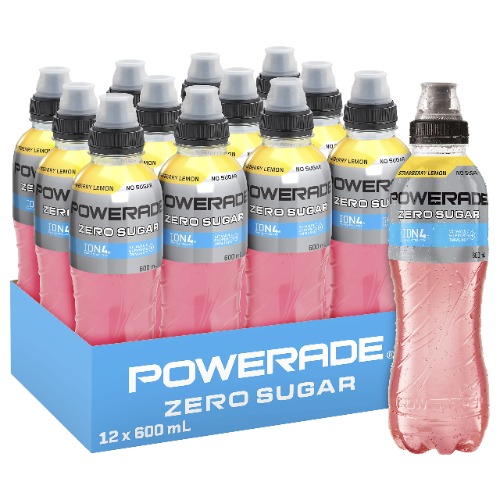 Powerade Zero Strawberry Lemon Multipack Bottles 600mL x 12