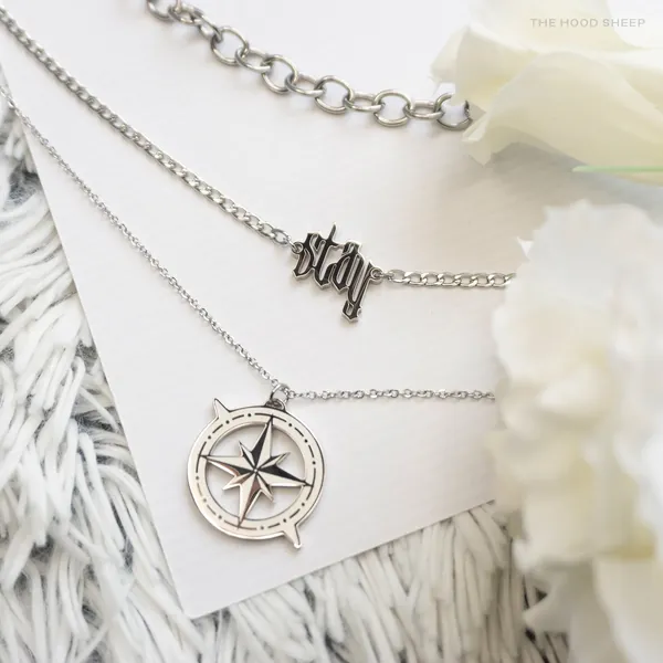 STRAY KIDS Stay Nachimbong NECKLACE, kpop necklaces, letter or compass necklace