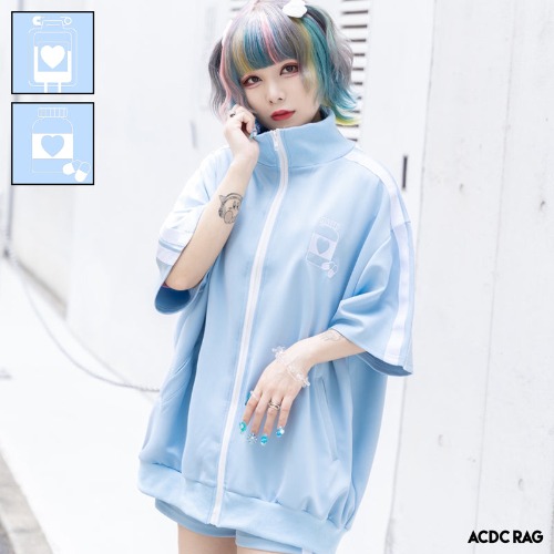 Blood Pack/Pill Bottle Jersey S/S Jacket P.Blue | PASTEL BLUE / Blood Pack / FREE