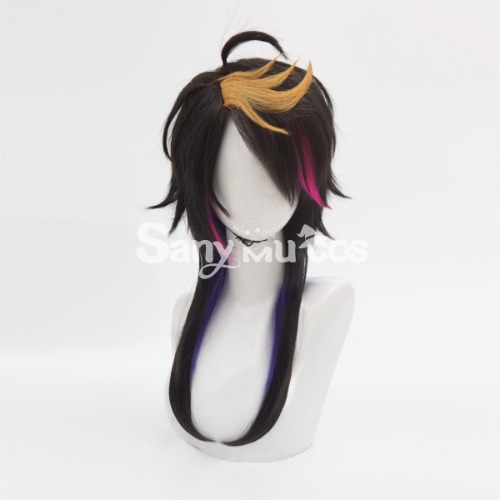 Nijisanji Vtuber Cosplay ShuYamino Black Long Cosplay Wig