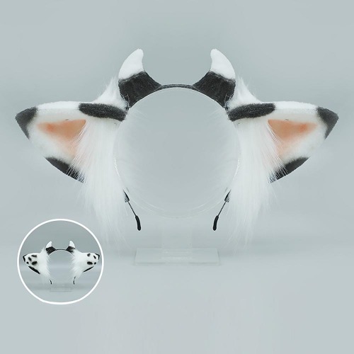 Cow Ear Cartoon Headband Cosplay - Black