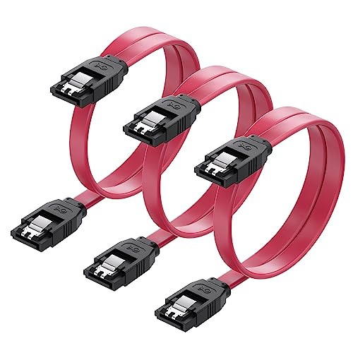 Cable Matters 3-Pack SATA III 6.0 Gbps SATA Cable 18 Inches (SATA Cable for SSD, SATA SSD Cable, SATA 3 Cables) Red - 24 Inches Black