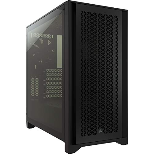 CORSAIR 4000D AIRFLOW Tempered Glass Mid-Tower ATX Case - High-Airflow - Cable Management System - Spacious Interior - Two Included 120 mm Fans - Black - 4000D AIRFLOW - Black