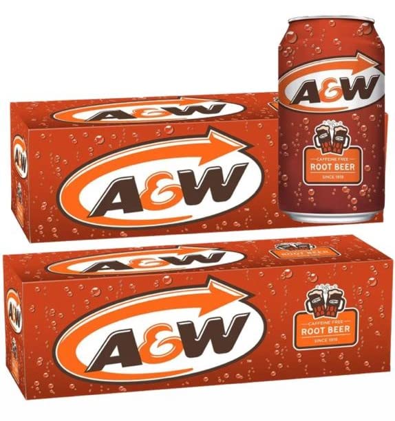 A&W Root Beer (Caffeine Free) 355ml -24 Pack - (2 X Pack of 12)
