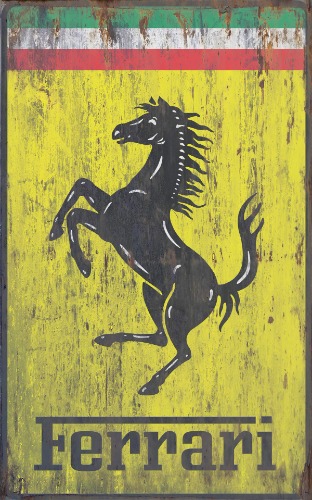 Vintage Ferrari 10x8" Retro Vintage Metal Advertising Sign Plaque Wall Art Pic